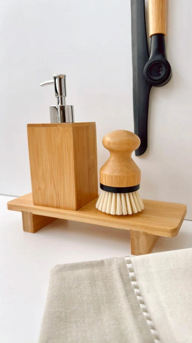 BANDEJA DE BAMBU 24CM COM PÉ